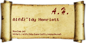 Alföldy Henriett névjegykártya